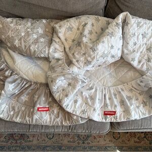 Moonsea Quilted Star Print Mini-Crib Waterproof Sheet - Gray & White